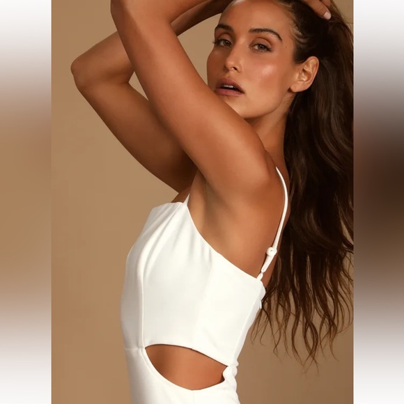 Lulus Only the Good Times White Sleeveless Cutout Midi Dress - Picture 2 of 9